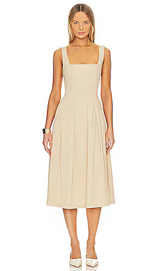 WeWoreWhat Corset Pleated Midi Dress in Beige from Revolve.com | Revolve Clothing (Global)