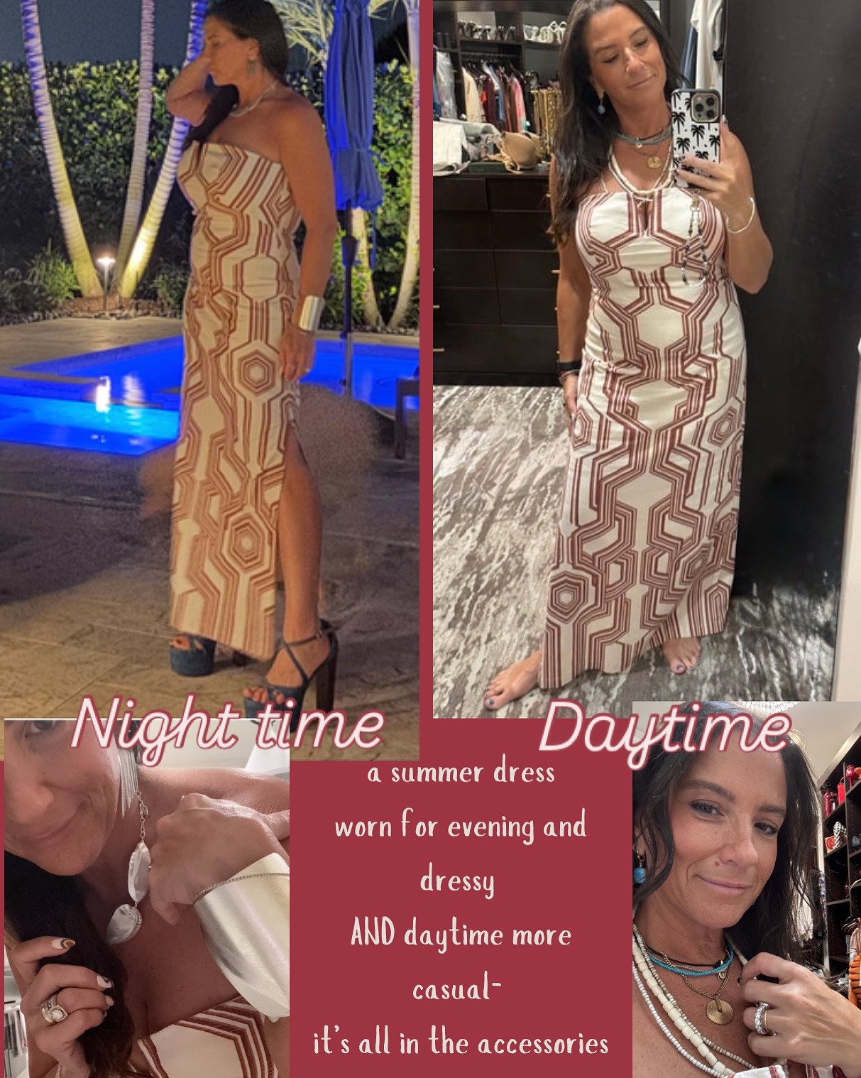 1 dress 2 ways. I use this technique all the time. Almost anything can be dressed up or down. See all 3 pages for the 3 looks

#LTKStyleTip #LTKParties #LTKTravel