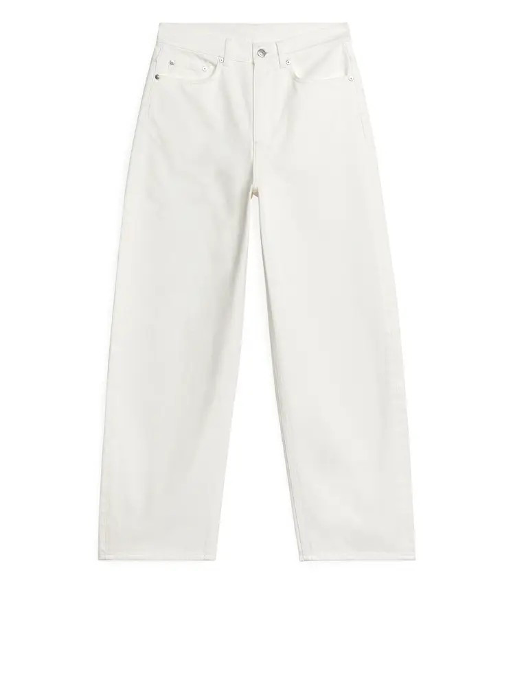 BARREL LEG Non-Stretch Jeans - White - ARKET GB | ARKET (US&UK)