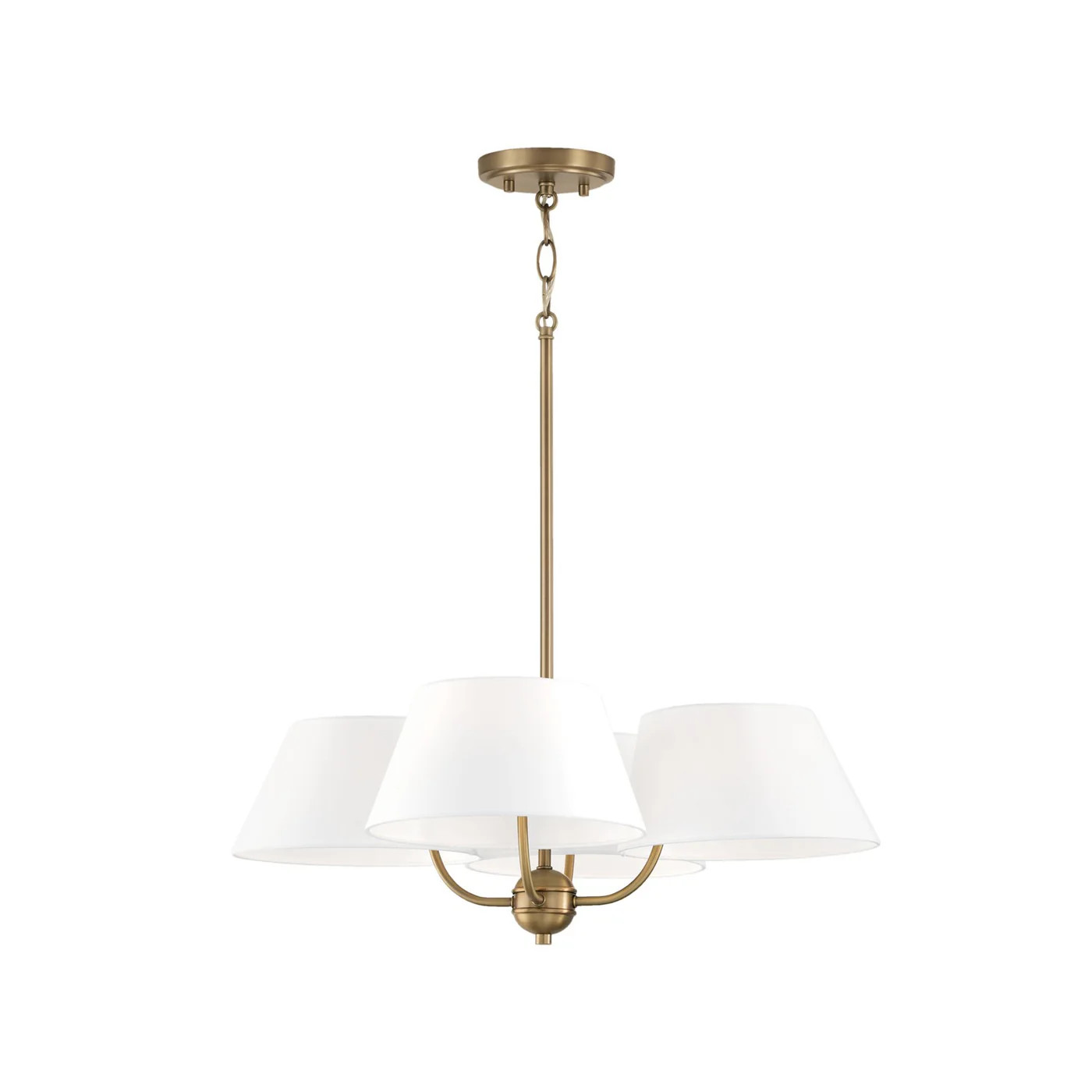 Welsley Four Light Chandelier Aged Brass | Lighting Design