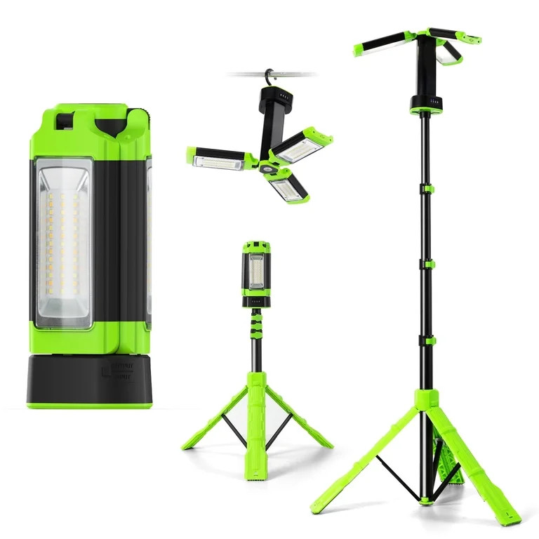 Steelite Rechargeable Camping Light with Stand 74",Portable Cordless LED Work Light with 3 LED La... | Walmart (US)