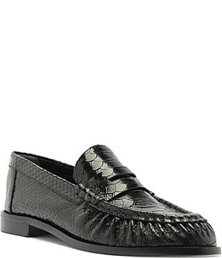 Schutz Tyche Snake Embossed Leather Penny Loafers - 9.5 | Dillard's