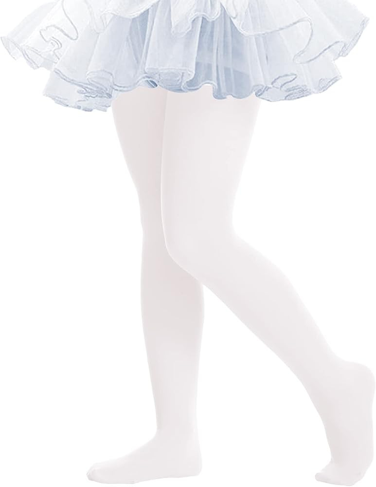 Ballet Tights for Girls - Ultra Soft Elastic Footed Tights for Toddler Girls - Warm Stockings | Amazon (US)