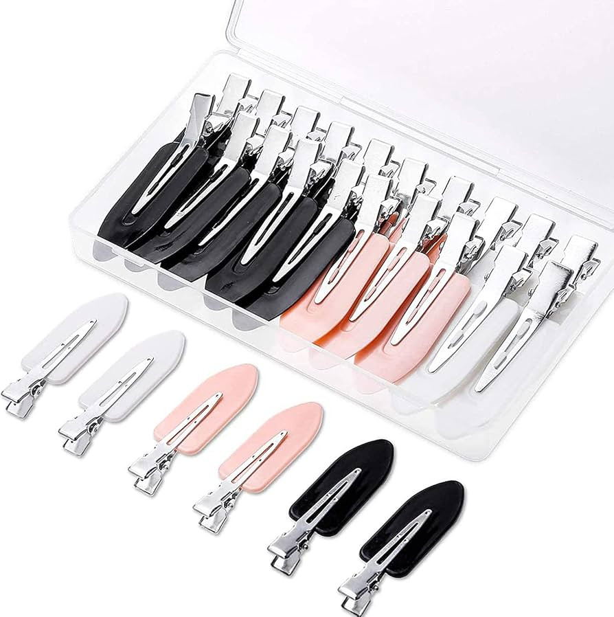 Gingbiss 20 Pcs No Bend Hair Clips, No Crease Hair Clips Curl Pin Clips with Storage Box for Hair... | Amazon (US)