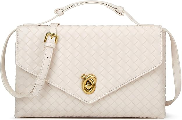 Woven Purses for Women Elegant PU Leather Woven Top-handle Bag Tote Crossbody Shoulder Bag for Wo... | Amazon (US)