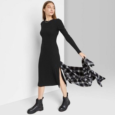 Women's Long Sleeve Open Back Knit Dress - Wild Fable™ | Target