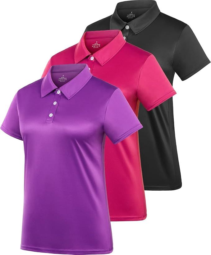 Women's Polo Tee Dry Fit Golf Shirt Moisture Wicking Short Sleeve Sport Activewear Golf Polo Tops... | Amazon (US)