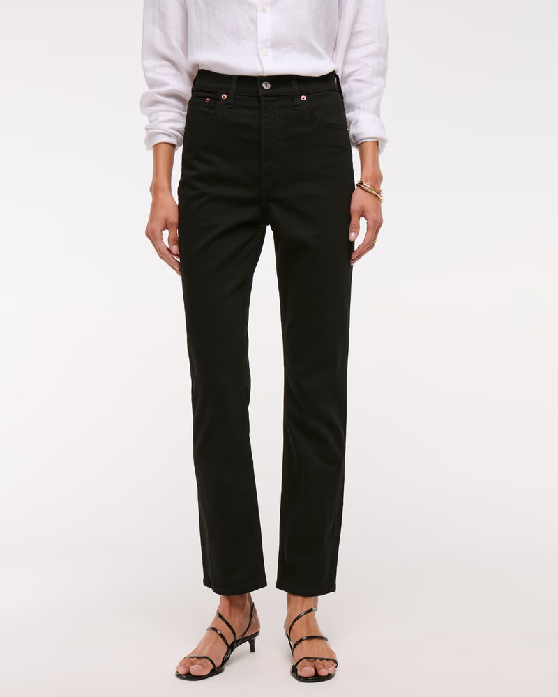 Women's Ultra High Rise Ankle Straight Jean | Women's Bottoms | Abercrombie.com | Abercrombie & Fitch (US)