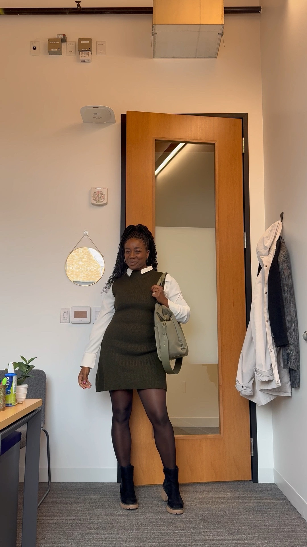 Love this H&M sweater dress. Size down. In wearing a medium and still have extra room around my midline. Great length, not too short.

#LTKWorkwear