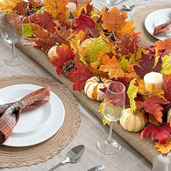 Tiny Land 2 Pack Fall-Garland, Fall-Decor Maple Leaf, 6ft Foliage Mantle Vine Artificial Fall-Dec... | Amazon (US)