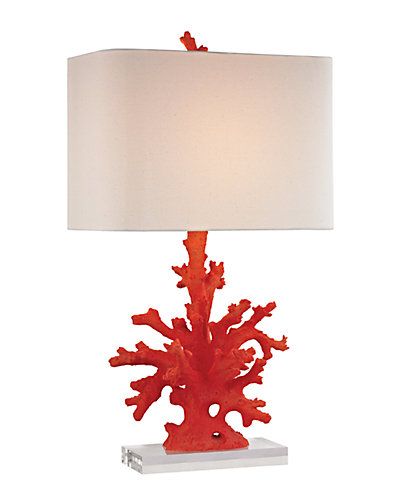 Artistic Home & Lighting 28in Red Coral Table Lamp | Gilt