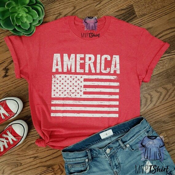 America Flag Shirt-Christmas Gift Shirt-USA Pride Souvenir Tee-A Patriotic USA America Flag Vinta... | Etsy (US)