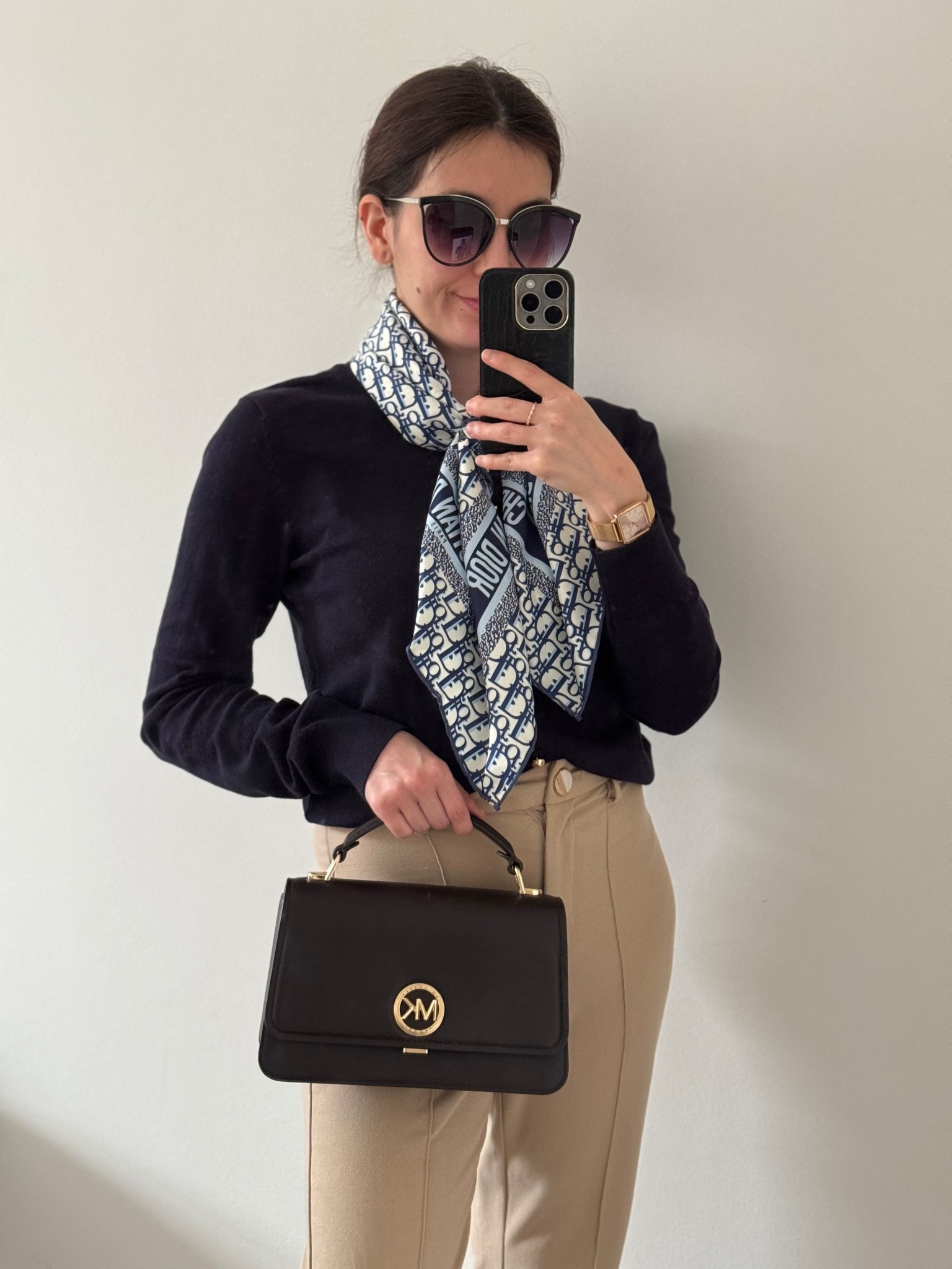 I wore my new Dior scarf that I bought recently from a local second hand/vintage store in Haarlem! The colours on it are navy blue, light blue and cream! It goes so well with the majority of my clothes ☺️ Full outfit is coming soon!

#LTKspring #LTKpetite #LTKeurope