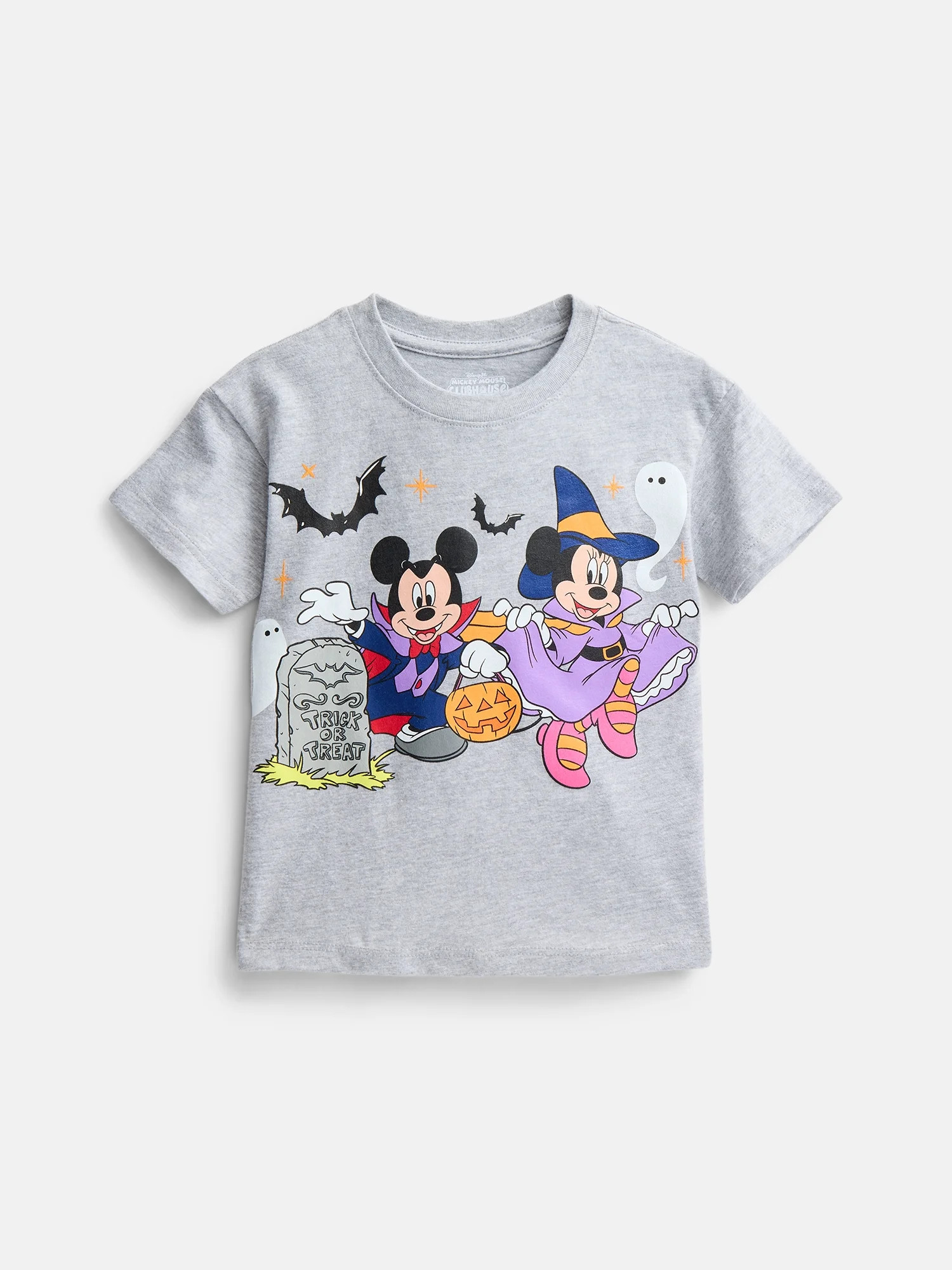 Mickey and Minnie Mouse Toddler Girls Halloween Crewneck Tee with Short Sleeves, Sizes 12M-5T | Walmart (US)