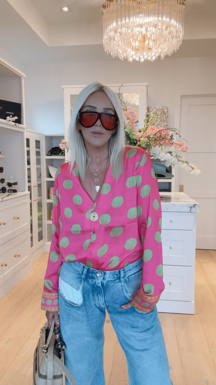 Styling my favorite pj sets into spring perfect outfits! 🤌 wearing a medium in both pj sets but could have easily done a small. Wearing a 27 in denim 