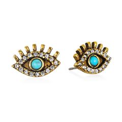 Antique Evil Eye Pave Stud Earrings | Sequin