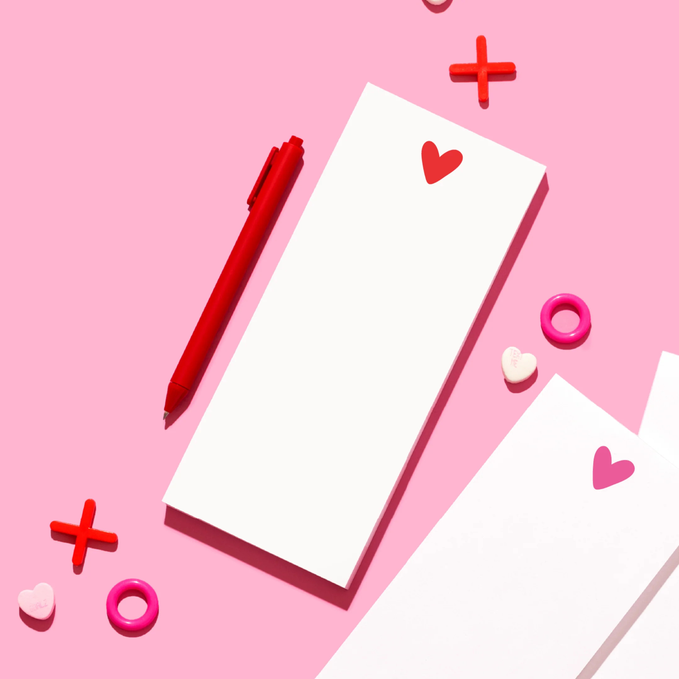 Valentine Tall & Skinny Notepad - Red Heart | Joy Creative Shop