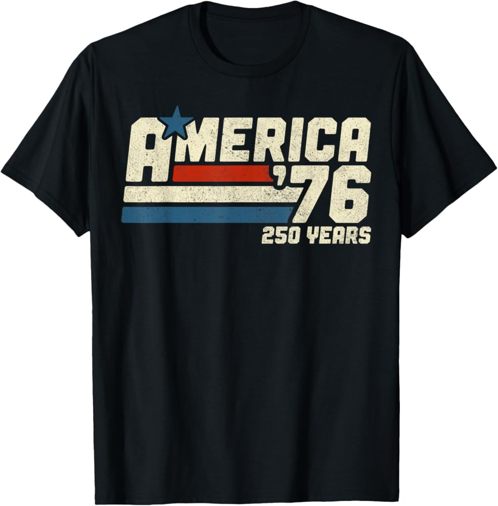 250th Anniversary USA Shirt America Retro 250 Years 1776 2026 Tee T-Shirt | Amazon (US)