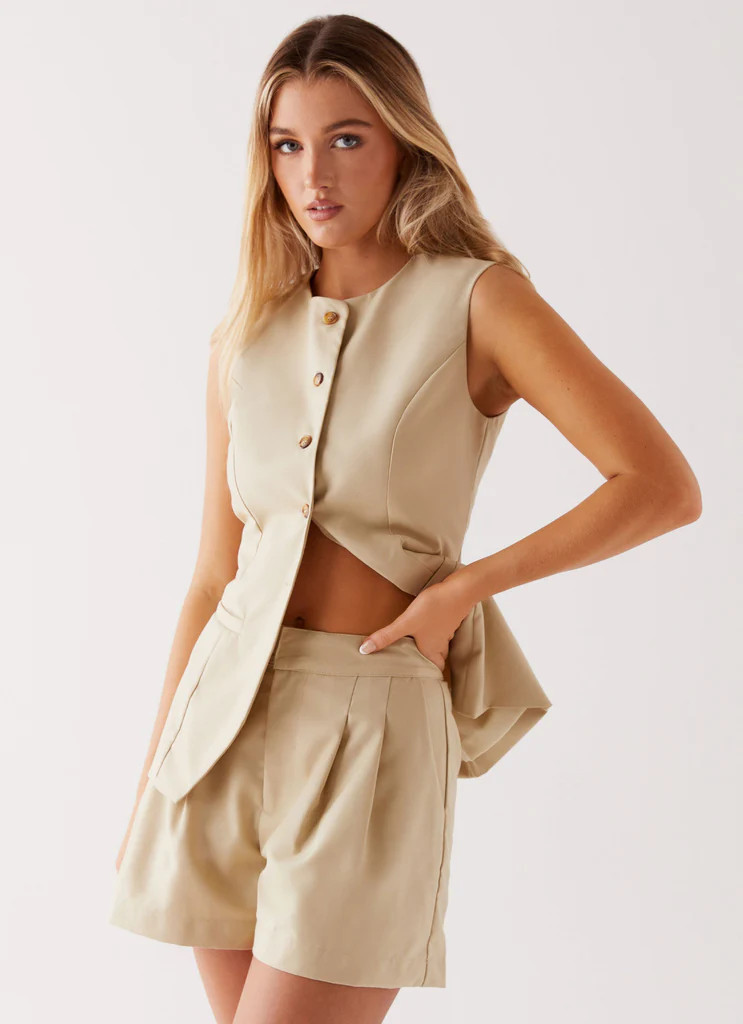 Siena Style Tailored Vest - Beige | Peppermayo (Global)