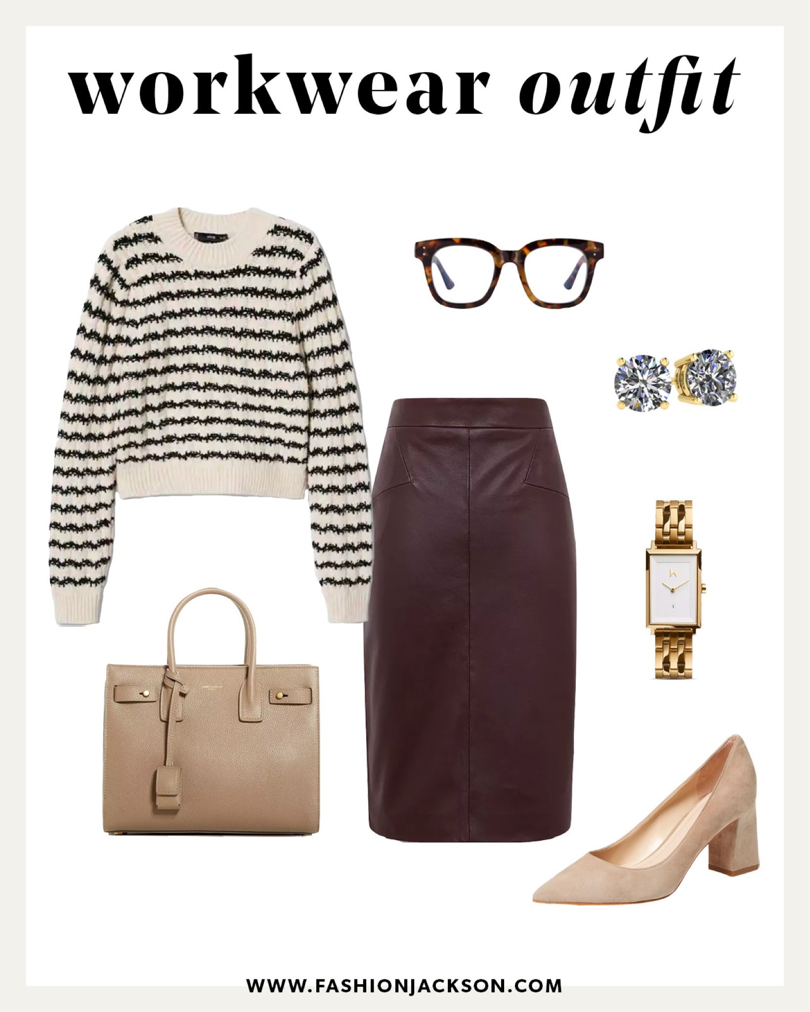 Fall workwear outfit idea #fallfashion #falloutfit #workoutfit #pencilskirt #leatherskirt #stripedsweater #businesscasual #fashionjackson

#LTKworkwear #LTKunder100 #LTKstyletip