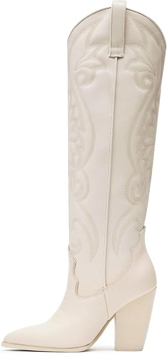 WIRALOMI Cowboy Boots for Women Knee High Cowgirl Boots with Embroidered Chunky Heel Western Tall... | Amazon (US)