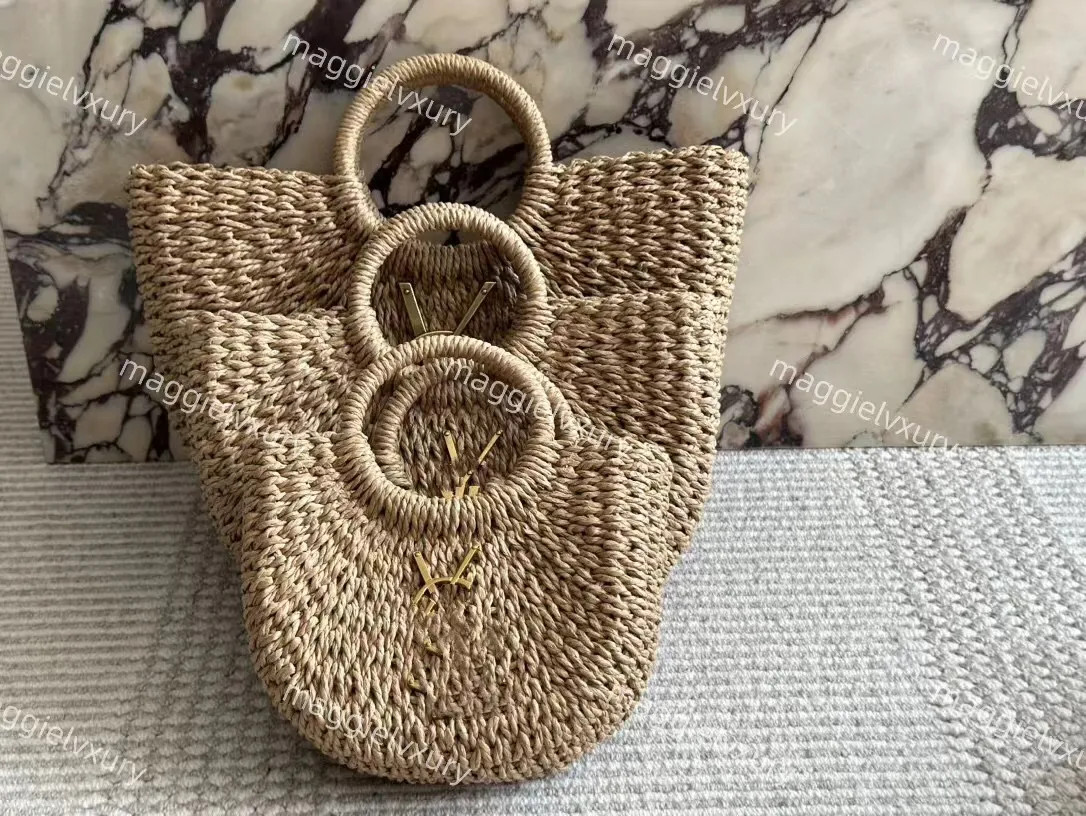 Luxury Straw Woven Tote Bags Women Designer Woody Shopping Bags Large Capacity Purse Handbags 3 s... | DHGate