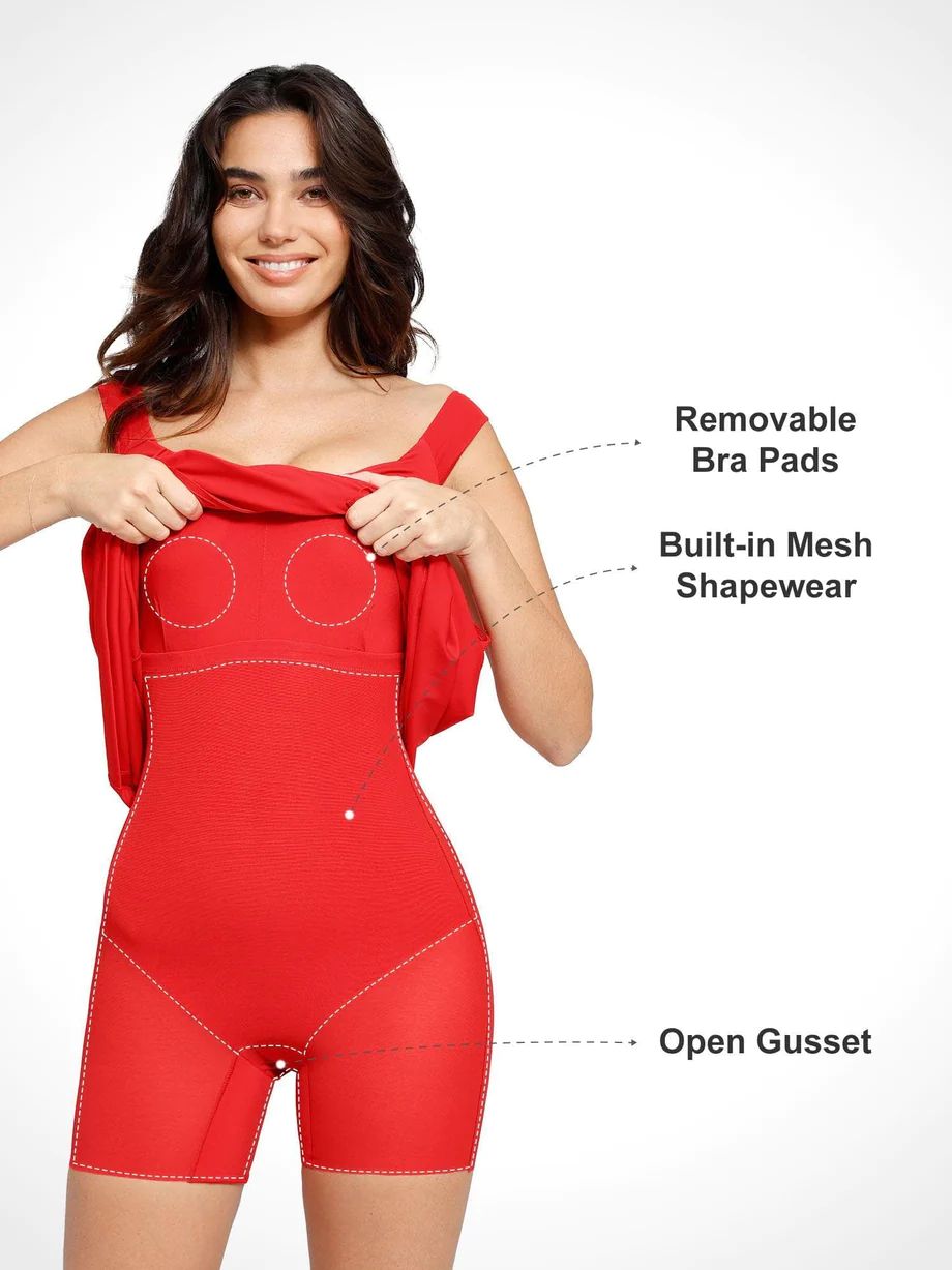 Built-In Shapewear Off Shoulder Split Maxi Dress | Popilush