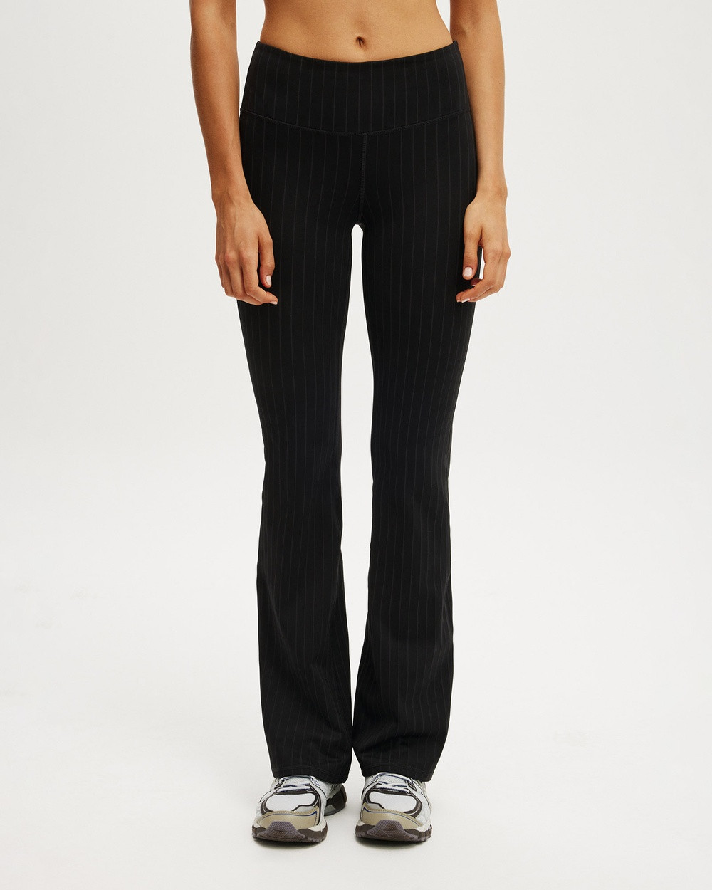 Cotton On Body Active - Pinstripe Flare - Flares (BLACK PINSTRIPE) Pinstripe Flare | THE ICONIC (AU & NZ)
