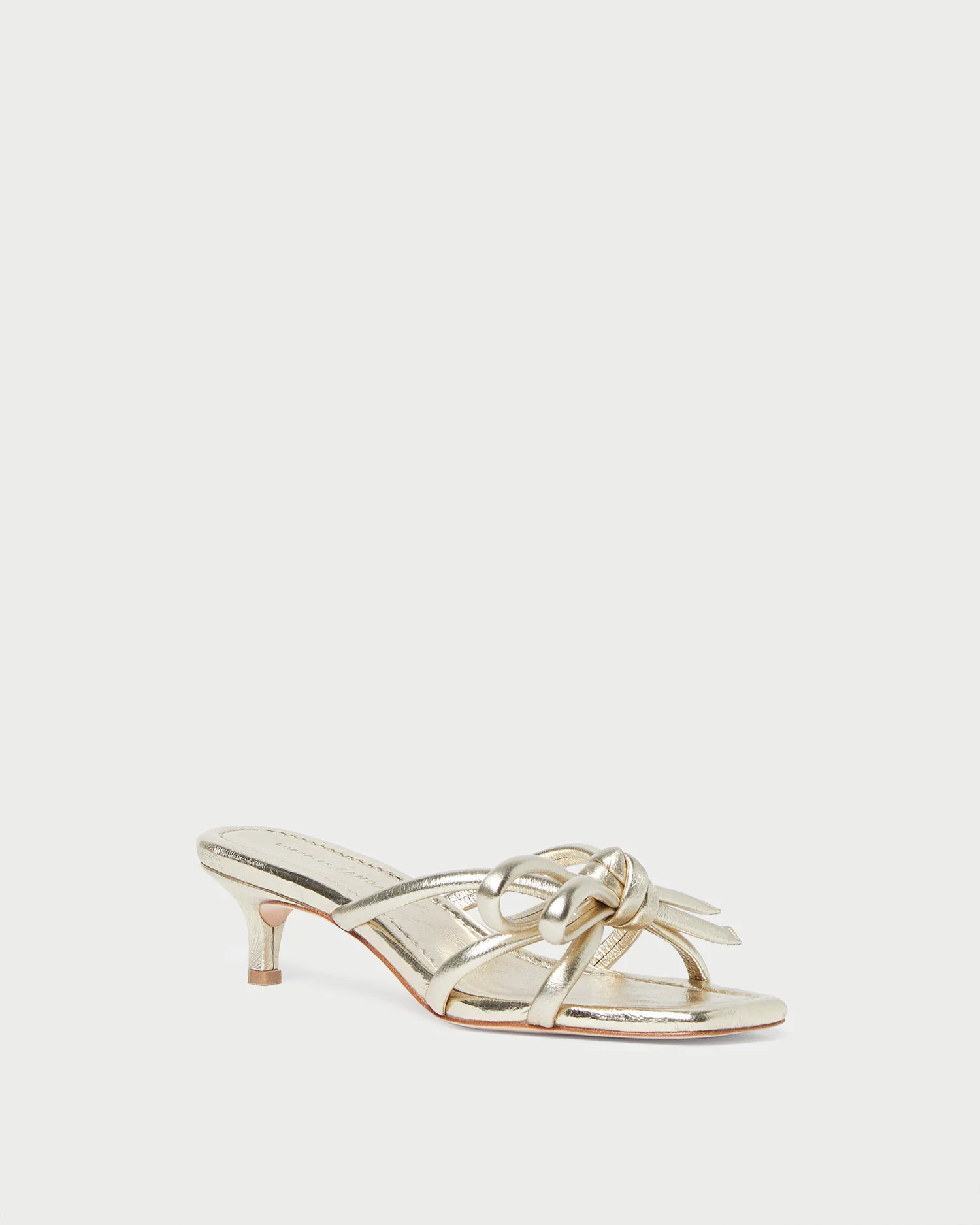 Neely Champagne Bow Kitten-Heel Sandal | Loeffler Randall