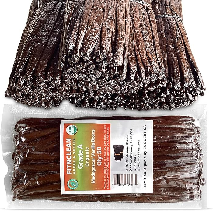 50 Organic Grade A Madagascar Vanilla Beans. Certified USDA Organic for Extract and All Things Va... | Amazon (US)
