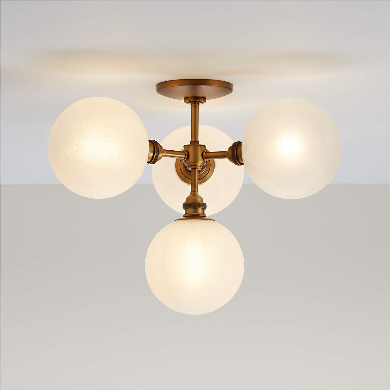Bouldin Brass Flush Mount Light 21.4" + Reviews | Crate & Barrel | Crate & Barrel