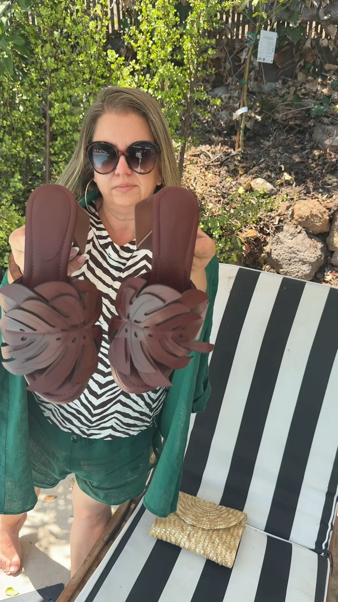 Light, breezy, and 100% linen,  this summer set feels like a tropical getaway all on its own. 🌿
Paired with a playful zebra print linen top, (I could not find a zebra top dupe in linen) a rattan bag, and monstera-leaf slides for the perfect effortlessly chic vibe.
Breathable, natural fibers + statement accessories = my kind of summer uniform.


#Linen
#Sustainable
#NaturalFibers
#LinenLover
#ResortWearStyle
#VacationReady
#SustainableChic

#LTKTravel #LTKSeasonal #LTKFindsUnder100