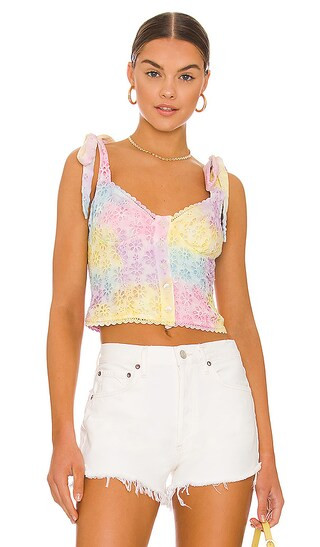 Angie Bustier Top in Pastel Multi Tie Dye | Revolve Clothing (Global)