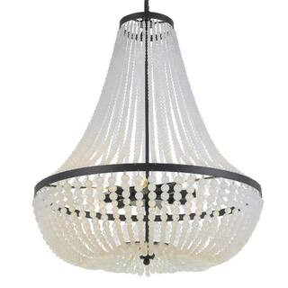Crystorama Rylee 8-Light Matte Black Beaded Chandelier | The Home Depot