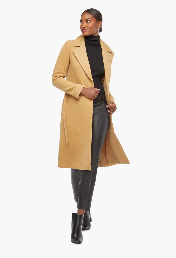 Belted Oversized Faux Wool Coat | JustFab