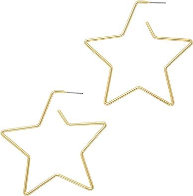 And Lovely 14K Gold Dipped Star Earrings - Hypoallergenic Lightweight Fun Statement Drop Dangle E... | Amazon (US)