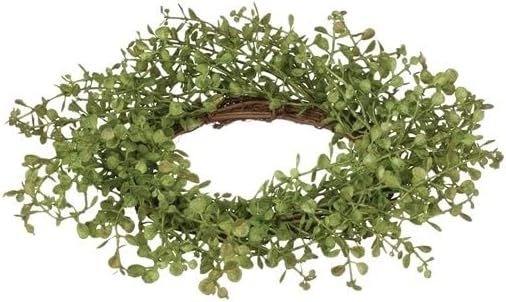 Baby Grass Candle Ring | Green | 10 Inch with 3 in Center | Faux Peppergrass Wreath | Amazon (US)