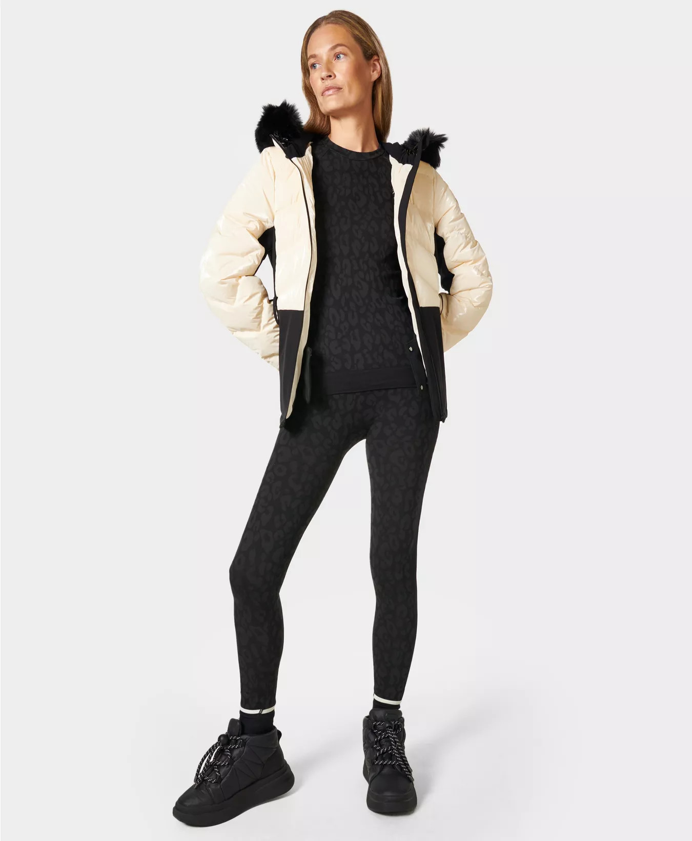 Leopard Jacquard Base Layer Leggings | Sweaty Betty UK