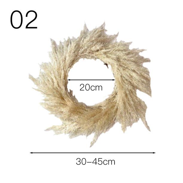 Handmade pampas grassland wreath decoration wall dried flowers crafts office Christmas autumn wed... | Walmart (US)