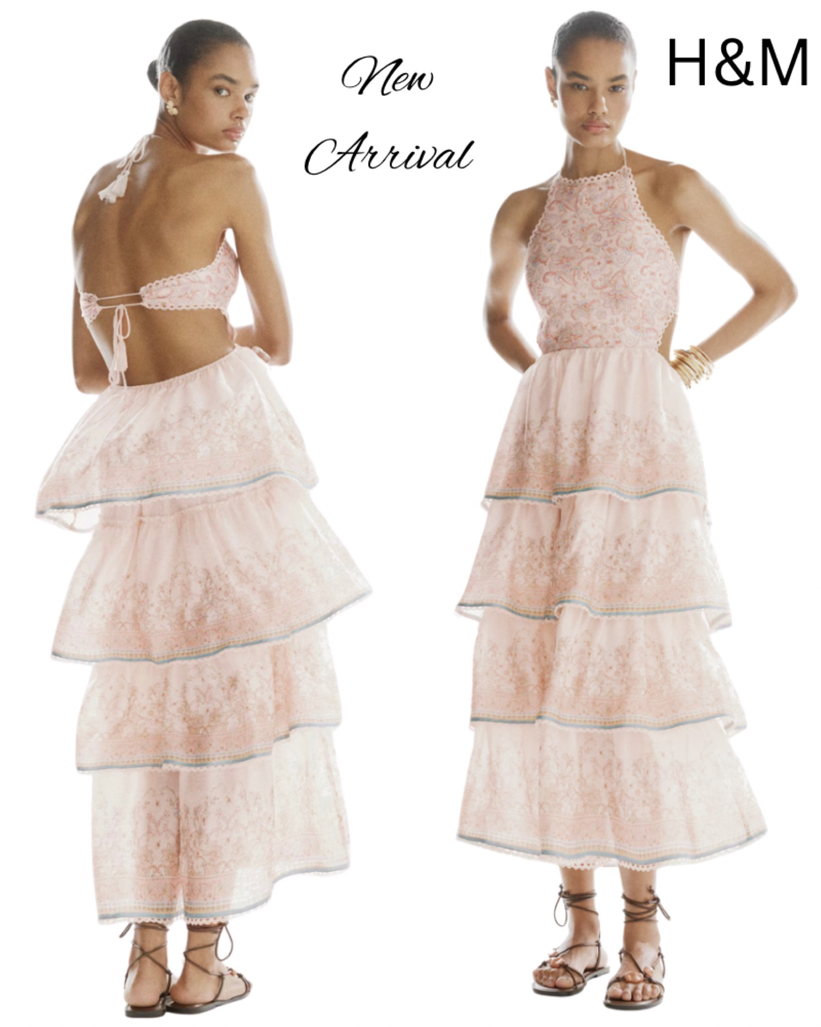 I love this ruffle dress from H&M, new arrival, summer, open back, maxi dress, dressy.

#LTKootd #LTKWedding