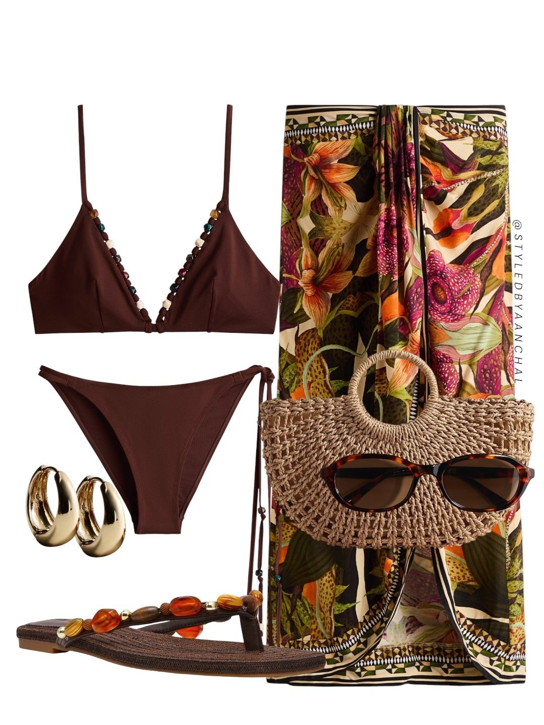 Brown beaded bikini outfit


Brown beaded bikini
Floral sarong
Beaded sandals
Raffia bag
Hm
Swimwear
Beachwear

#LTKswimwear #LTKsummer #LTKtravel