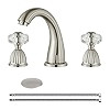Shiny Polished Gold Widespread Bathroom Sink Faucet,Two Crystal Handle Three Hole Brass Lavatory ... | Amazon (US)