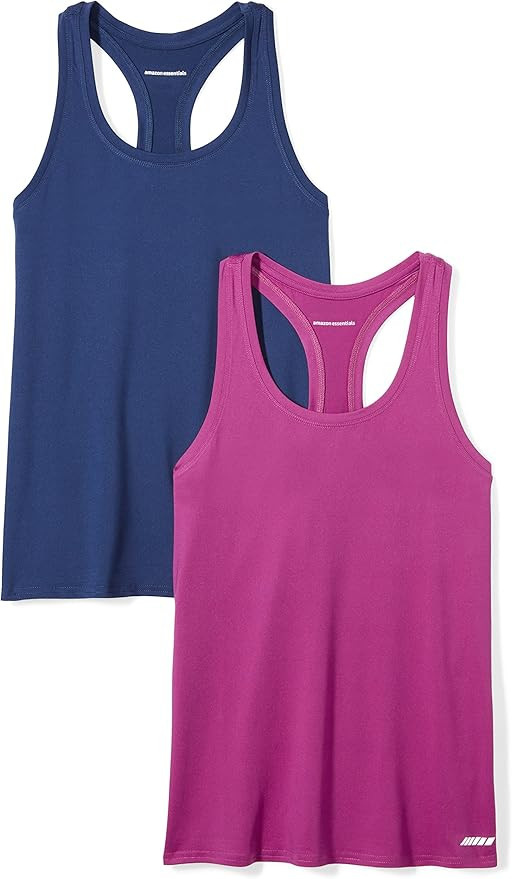 Amazon Essentials Women's 2-Pack Tech Stretch Racerback Tank Top | Amazon (US)