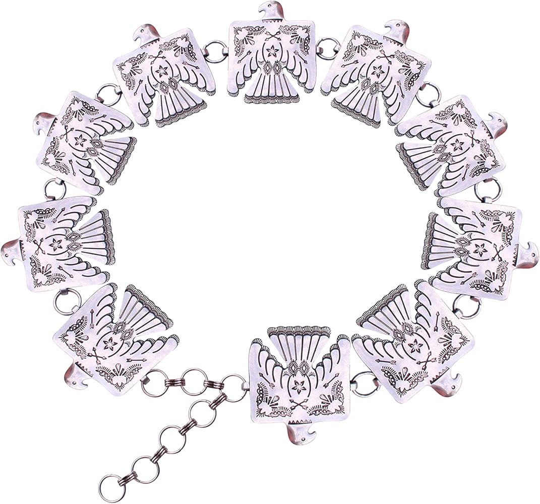 Western Metal Concho Thunderbird Fashion Waist Belt No. 33 | Amazon (US)