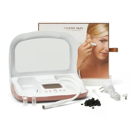 Trophy Skin MicrodermMD - At Home Microdermabrasion Machine - Anti Aging and Acne Spot Treatment - Includes Real Diamond and Pore Extractor Tips to Rejuvenate Skin and Help with Acne Scars - White | Walmart (US)