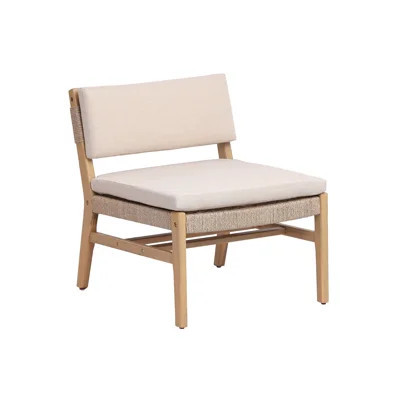 Lounge Chair Acacia and Beige Cushion | Wayfair North America