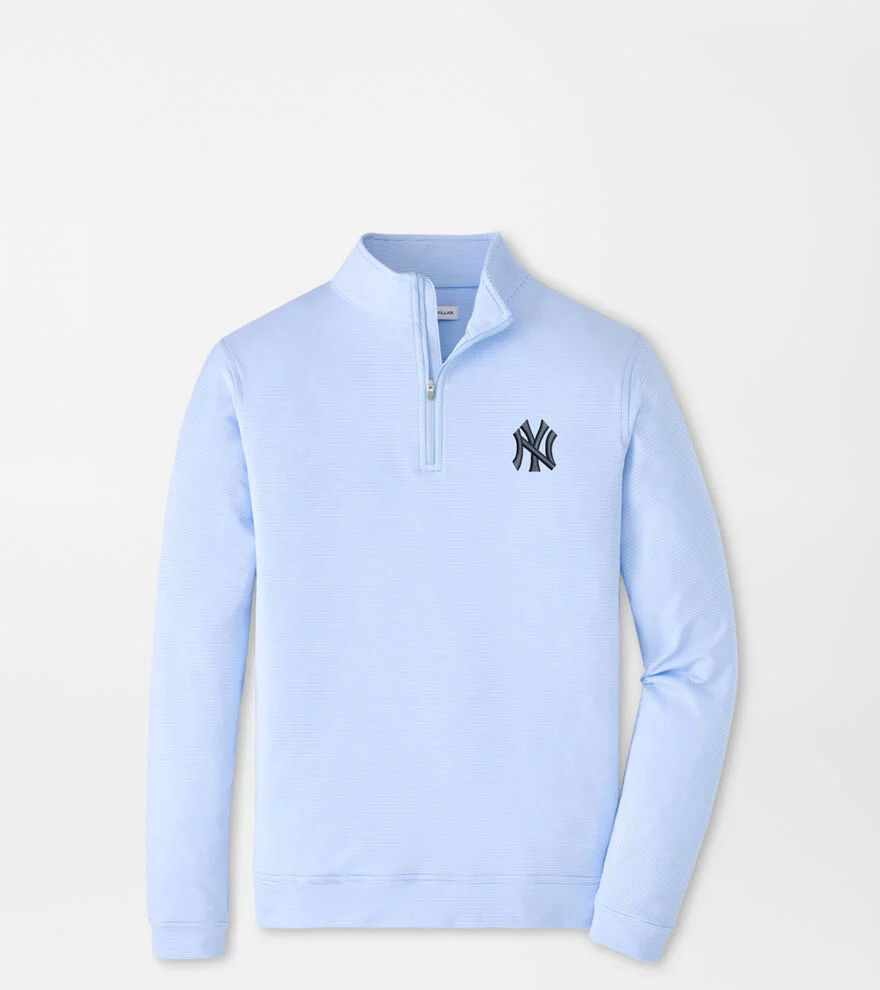 New York Yankees Perth Sugar Stripe Performance Quarter-Zip | Peter Millar