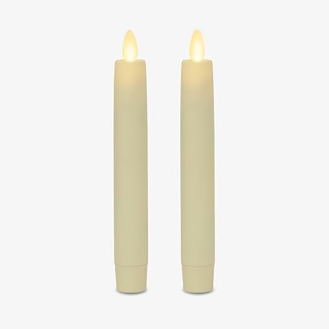 Luminara Set of 2 Moving Flame LED Taper (1x9.75), Flameless Candle, Melted Edge, Smooth Wax, Uns... | Amazon (US)