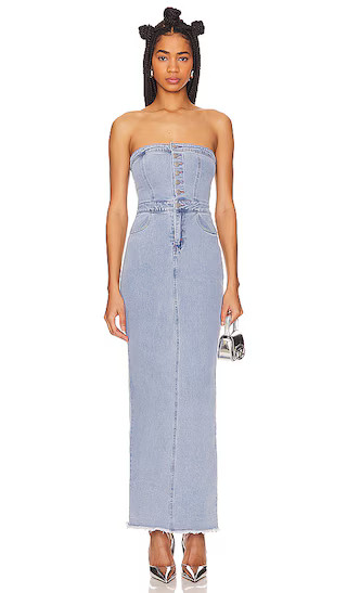 Natalia Maxi Dress in Light Wash | Revolve Clothing (Global)