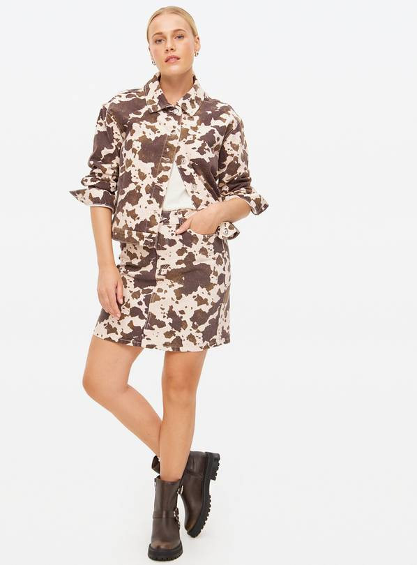Cow Printed Co-ord Mini Denim Skirt 16 | Tu Clothing